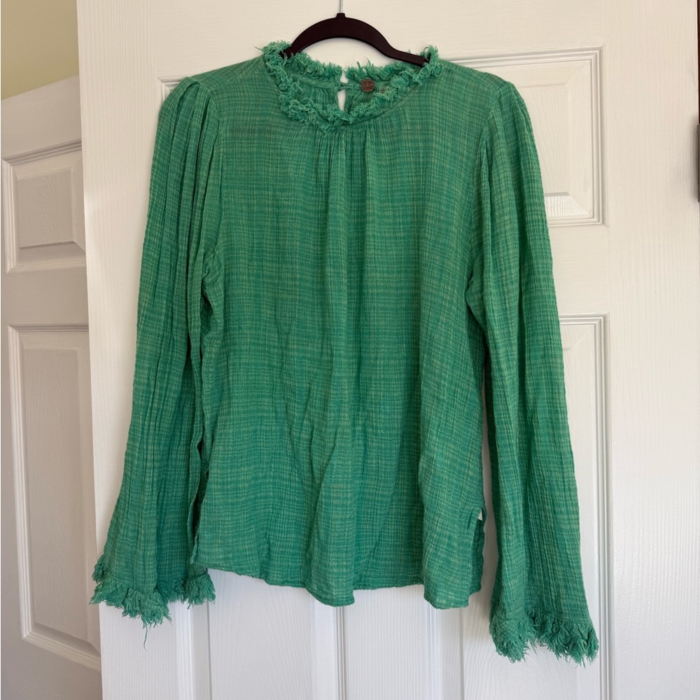 Free People Green Blouse
